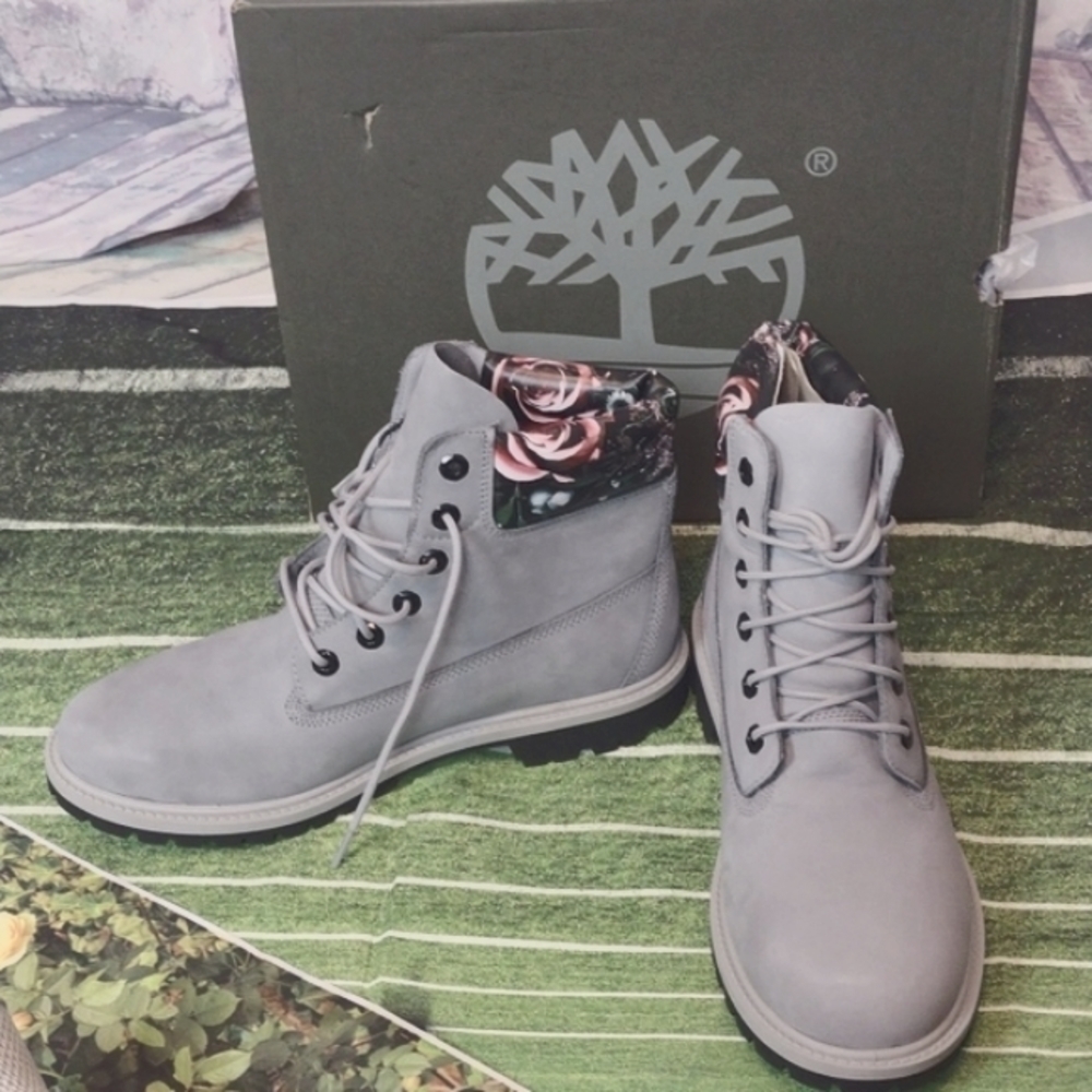 Timberland heritage 6in waterproof boot gray and floral size 11 - Picture 2 of 10